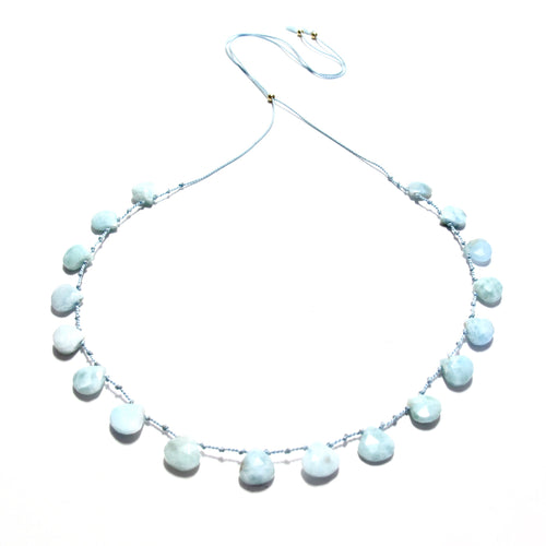 larimar knotted silk necklace