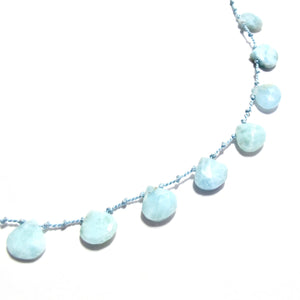 larimar knotted silk necklace