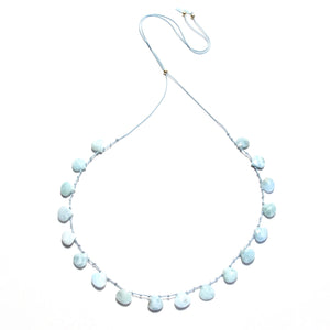 larimar knotted silk necklace