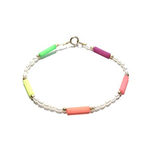 Load image into Gallery viewer, neon tubes &amp; pearls bracelet