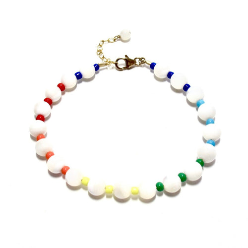 mother of pearl & colours bubblegum bracelet