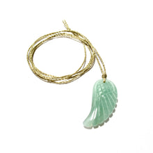 Load image into Gallery viewer, feather pendant on gold cord necklace (choice of stones)