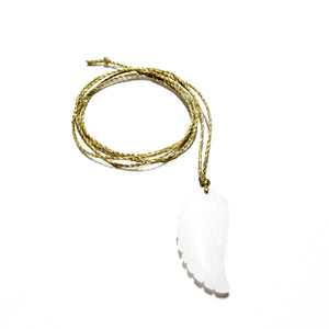 feather pendant on gold cord necklace (choice of stones)