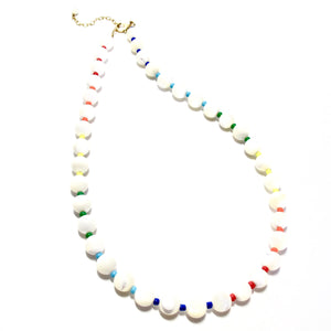 mother of pearl & colours bubblegum necklace