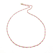 Load image into Gallery viewer, hot pink enamel satellite chain necklace