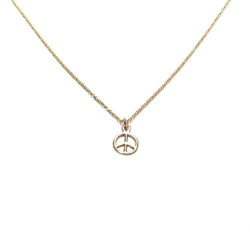 gold peace necklace