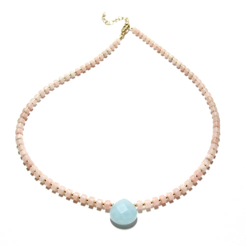 pink jade & amazonite necklace