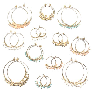 multi sunstone midi hoop earrings