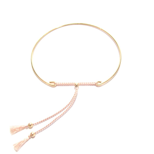 fine bangle with pink silk