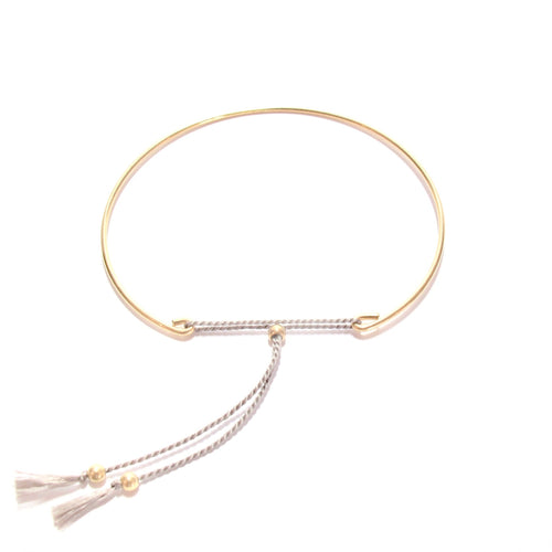 fine bangle with grey silk