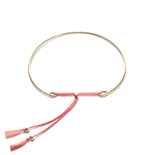 fine bangle with orange silk