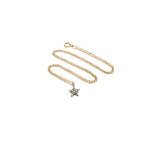 tiny pave diamond star necklace