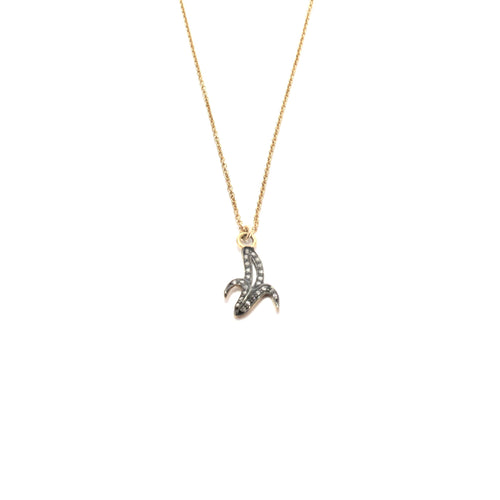 pave diamond banana necklace