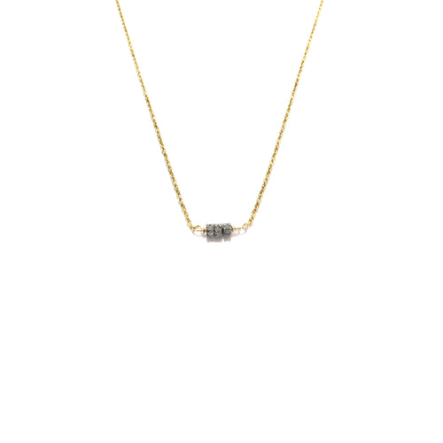 pave diamond rondelles necklace