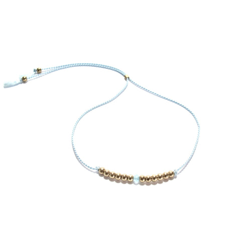 pale blue silk friendship bracelet