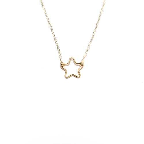 small cut out star necklace