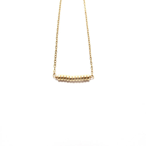 gold rondelles line necklace