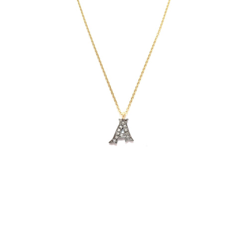 small pave diamond initial necklace (limited choice of letters)